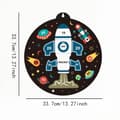 Miniatyrbild 2 av 5: OBOSOE magnetisk dubbelsidig darttavla för barn – rakettema, säker leksak med 6 pilar