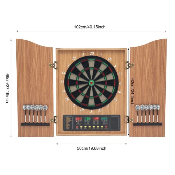 Elektronisk Dartmaskin, 27 Speltyper, Stöder 16 Spelare, 4 LED-skärmar,Gul