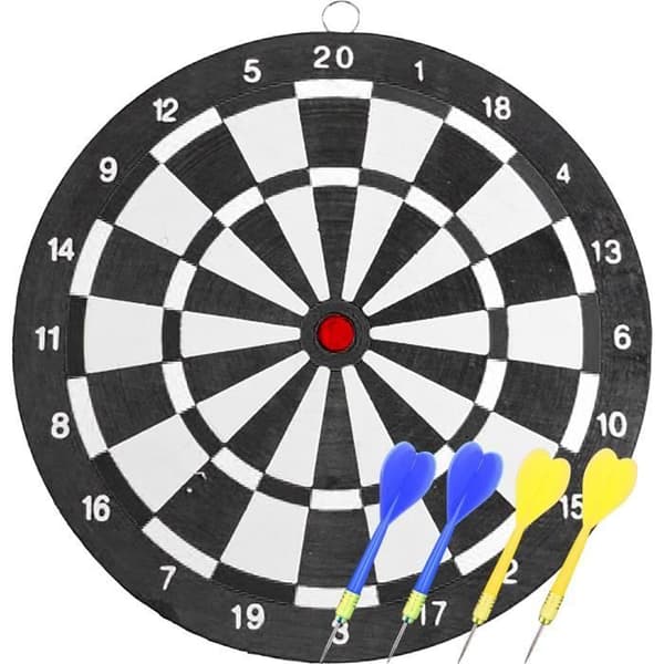 Mål och pil - SPORT OCH ETT SKÄMT - Rullat papper - 4 pilar - Diameter 25 cm