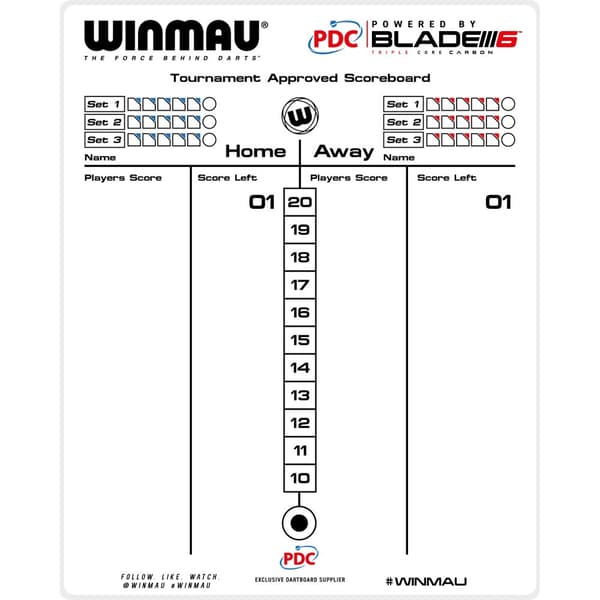 Resultattavla för Winmau dart