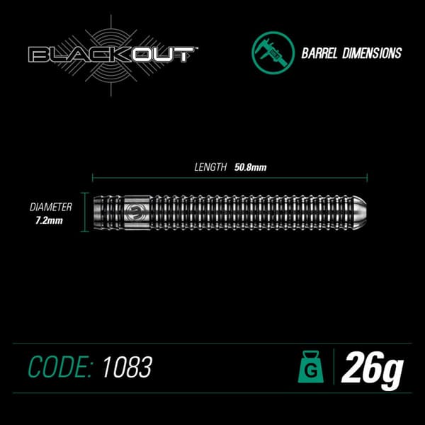 Winmau Blackout steeltip dartpijlen