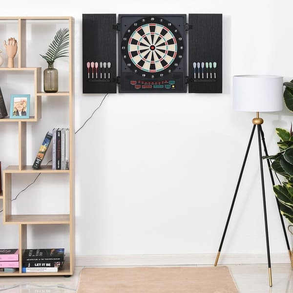 Rootz Electronic Dart Set - Svart, Vit - Pp, Ps, Mdf - 20,07 cm x 2,55 cm x 22,44 cm