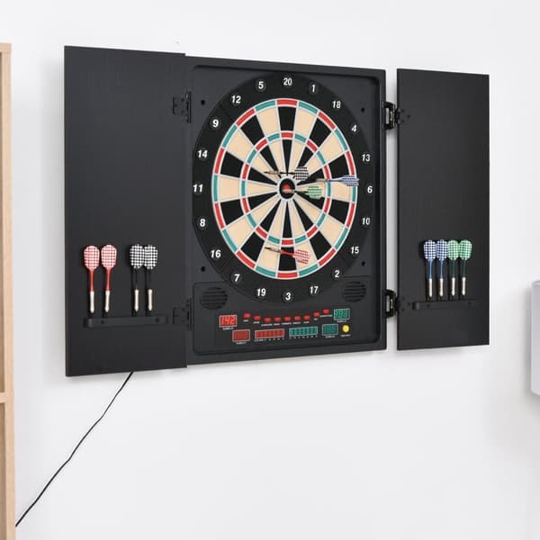 Rootz Electronic Dart Set - Svart, Vit - Pp, Ps, Mdf - 20,07 cm x 2,55 cm x 22,44 cm
