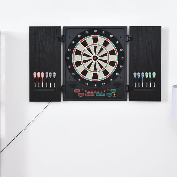 Rootz Electronic Dart Set - Svart, Vit - Pp, Ps, Mdf - 20,07 cm x 2,55 cm x 22,44 cm
