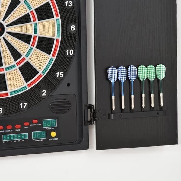 Rootz Electronic Dart Set - Svart, Vit - Pp, Ps, Mdf - 20,07 cm x 2,55 cm x 22,44 cm