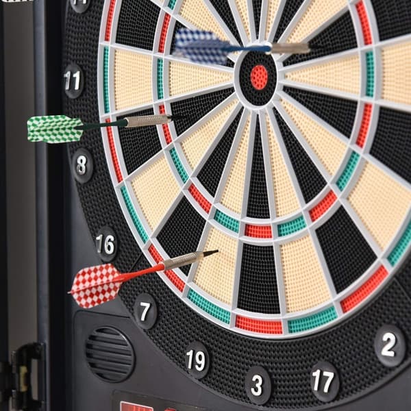 Rootz Electronic Dart Set - Svart, Vit - Pp, Ps, Mdf - 20,07 cm x 2,55 cm x 22,44 cm