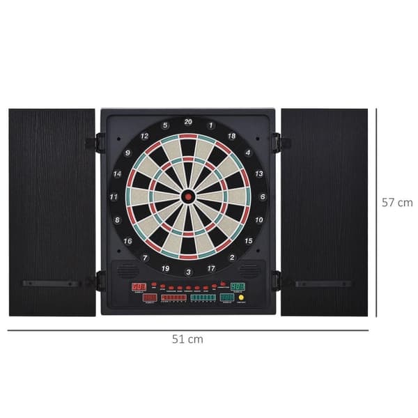 Rootz Electronic Dart Set - Svart, Vit - Pp, Ps, Mdf - 20,07 cm x 2,55 cm x 22,44 cm