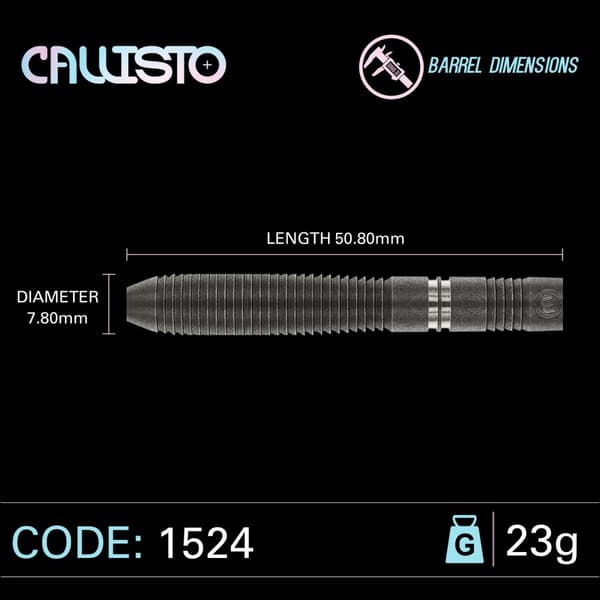 Winmau Callisto 2 90% tungsten steeltip dartpijlen