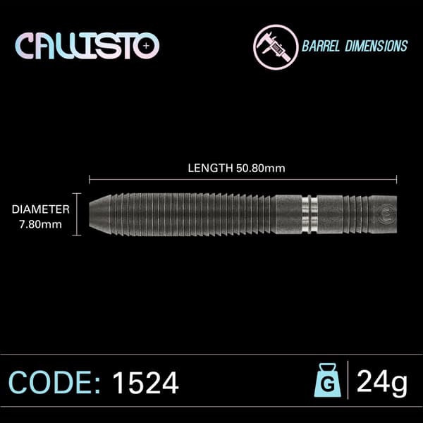Winmau Callisto 2 90% tungsten steeltip dartpijlen