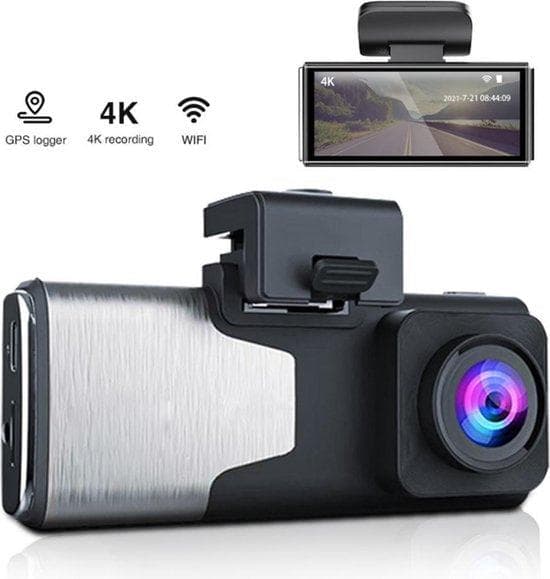 Dashcam | 2160p optager | For bil | Videooptager | Med nachtzicht | Sort | Dashboard -kamera Kamera