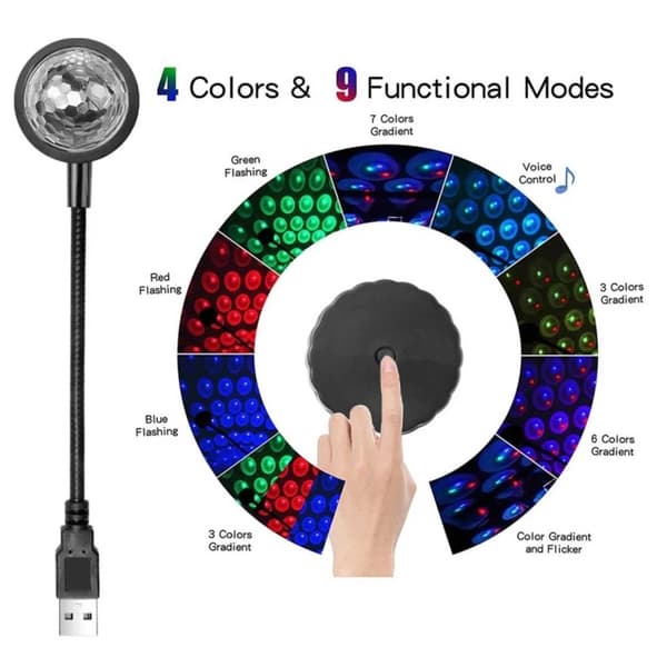 Mini USB LED Discolamp for Car Night Light