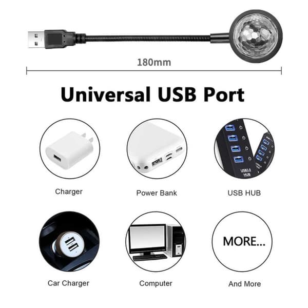 Mini USB LED Discolamp for Car Night Light