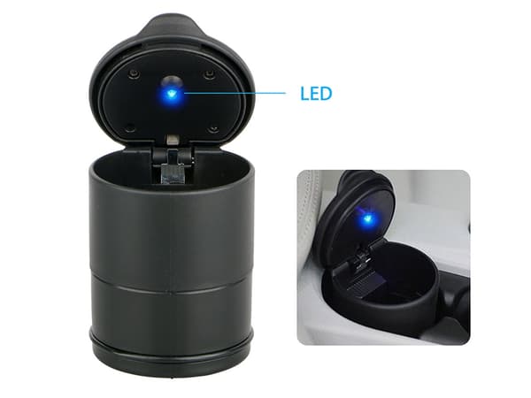 Askkopp med Lock & LED-lampa - Till bilen