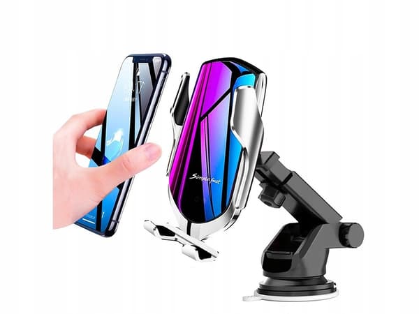 Mobilholder med Trådløs QI Oplader - Holder til Bil
