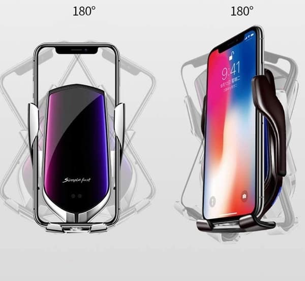 Mobilholder med Trådløs QI Oplader - Holder til Bil