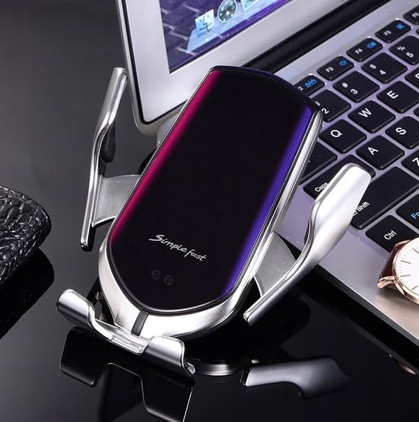 Mobilholder med Trådløs QI Oplader - Holder til Bil