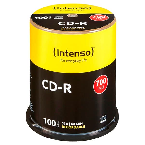 Intenso Cd-r 700mb 52x Speed 100 Units Flerfarvet