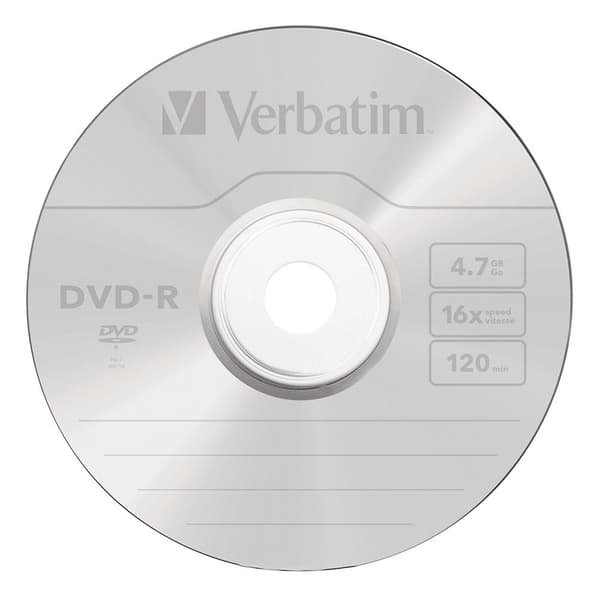 Verbatim Dvd-r 4.7gb 16x Speed 100 Units Grå