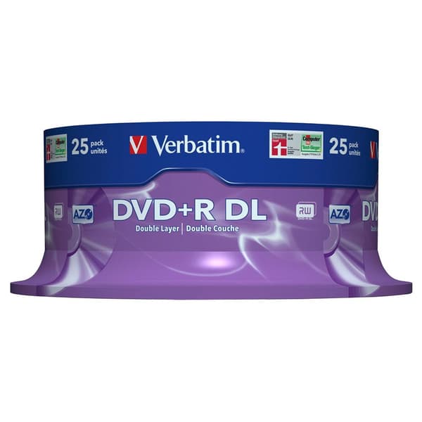 Verbatim Dobbelt Lag 25 Dvd+r 8x Søvfarvet