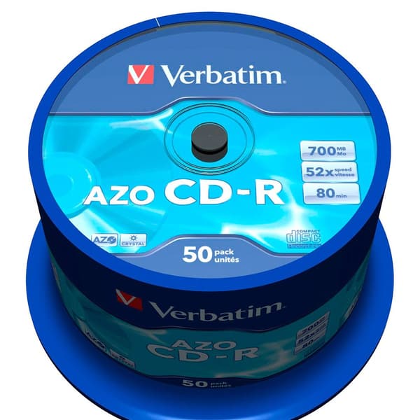 Verbatim Hastighed Azo Cd-r 700mb 52x 50 Enheder Flerfarvet