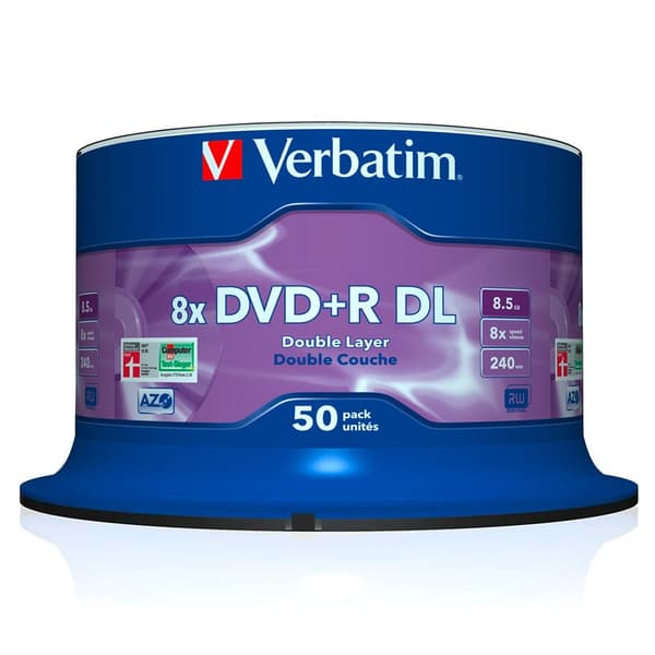 Verbatim 50 Dvd+r Dobbeltlag 8x Blå