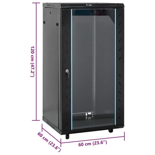 vidaXL 22U Verkkolaitekaappi kääntyvät jalat 19" IP20 60x60x120 cm