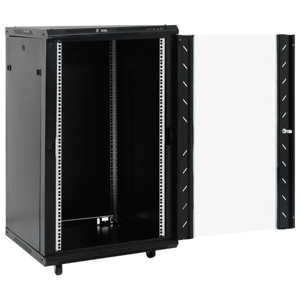 vidaXL 18U Verkkolaitekaappi kääntyvät jalat 19" IP20 60x60x100 cm