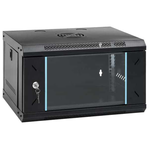 vidaXL 6U Nätverksskåp väggmonterat 19" IP20 53x40x30 mm