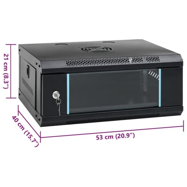vidaXL 4U Nätverksskåp väggmonterat 19" IP20 53x40x21 mm