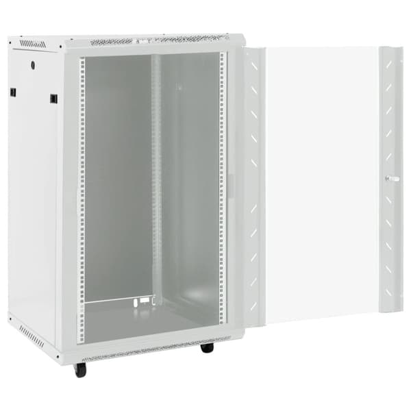 vidaXL netværksskab med drejelige fødder 18U 19" IP20 60x60x100 cm