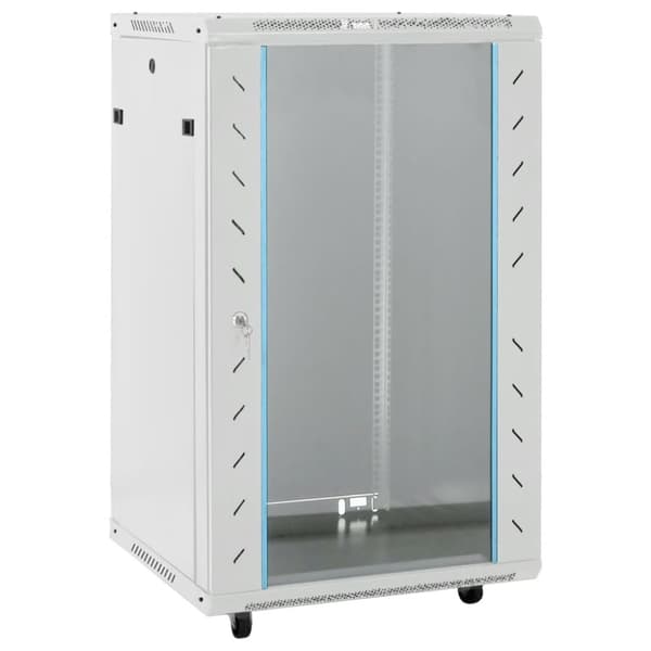 vidaXL netværksskab med drejelige fødder 18U 19" IP20 60x60x100 cm