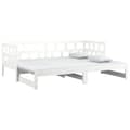 Miniatyrbillede 3 af 11: vidaXL daybed med udtræk 2x(90x200) cm massivt fyrretræ hvid