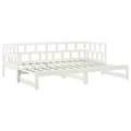 Miniatyrbillede 7 af 11: vidaXL daybed med udtræk 2x(90x200) cm massivt fyrretræ hvid