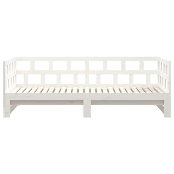 vidaXL daybed med udtræk 2x(90x200) cm massivt fyrretræ hvid