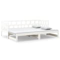 Miniatyrbillede 1 af 11: vidaXL daybed med udtræk 2x(90x200) cm massivt fyrretræ hvid