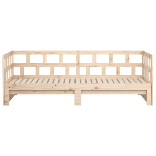 vidaXL Dagbädd utdragbar massiv furu 2x(90x200) cm