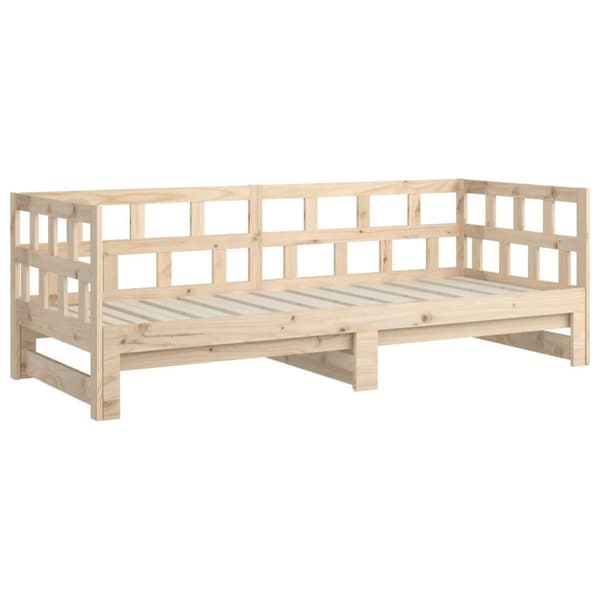vidaXL Dagbädd utdragbar massiv furu 2x(90x200) cm