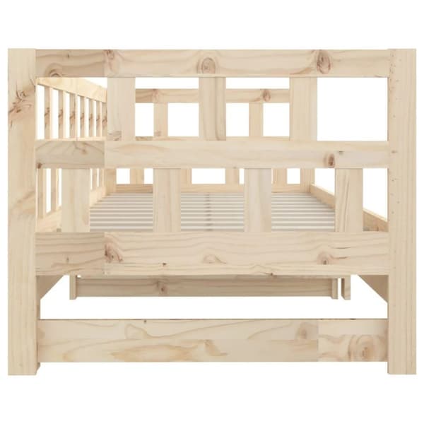 vidaXL Dagbädd utdragbar massiv furu 2x(90x200) cm