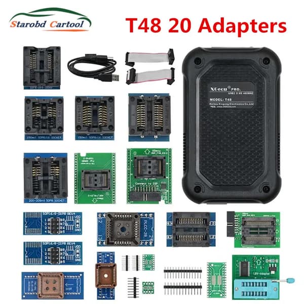 XGecu T48 -ohjelmoija, tukee useita laitteita, USB2.0 -liitäntä, alhainen virrankulutus,T48 20 Adapters