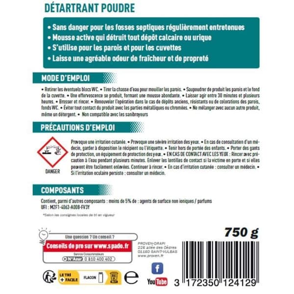 Détartrant WC i pulverform - 750 g