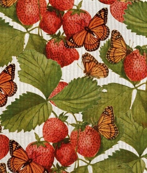 Dishcloth Strawberry and Butterfly