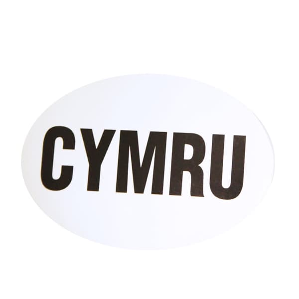 W4 Large Oval CYRMU/Wales Sticker White/Black One Size