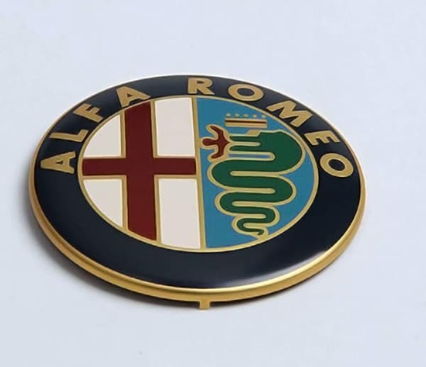 2X Guld 74mm Alfa Romeo Motorhuv Bagagelucka Emblem