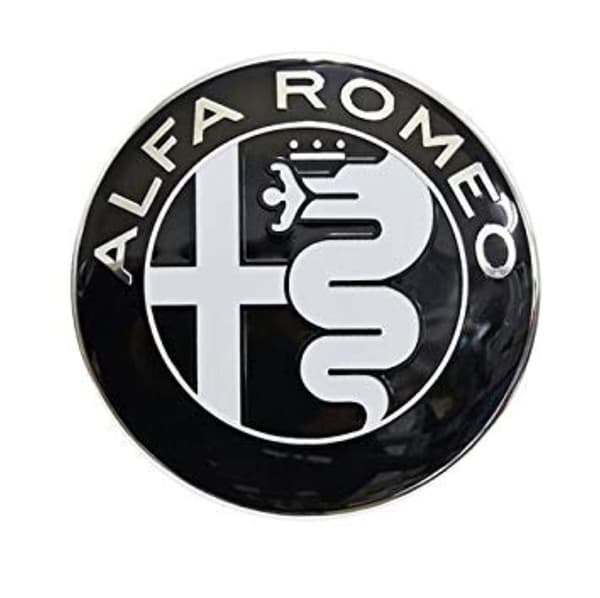 2X Black 74mm Alfa Romeo Hood Hood Luggage Emblem