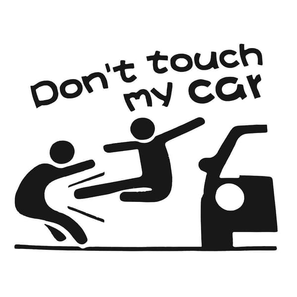 Dekal till bil "Don't touch my car" - Flera färger Svart
