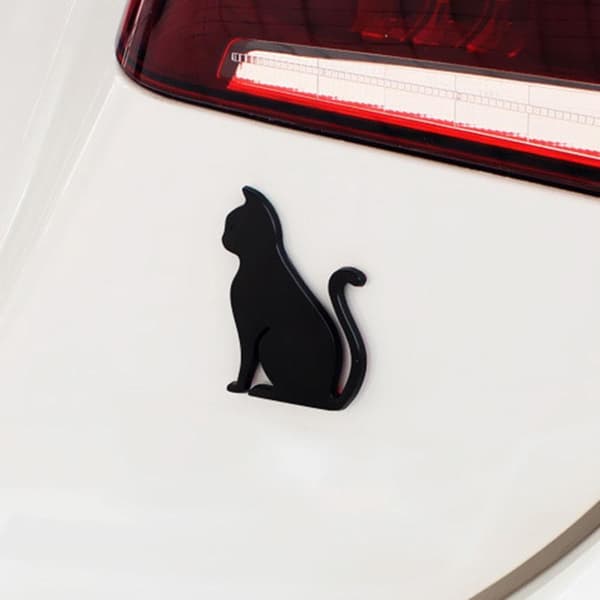Metall Katt Sticker Bildekal Självhäftande Dekoration - Svart