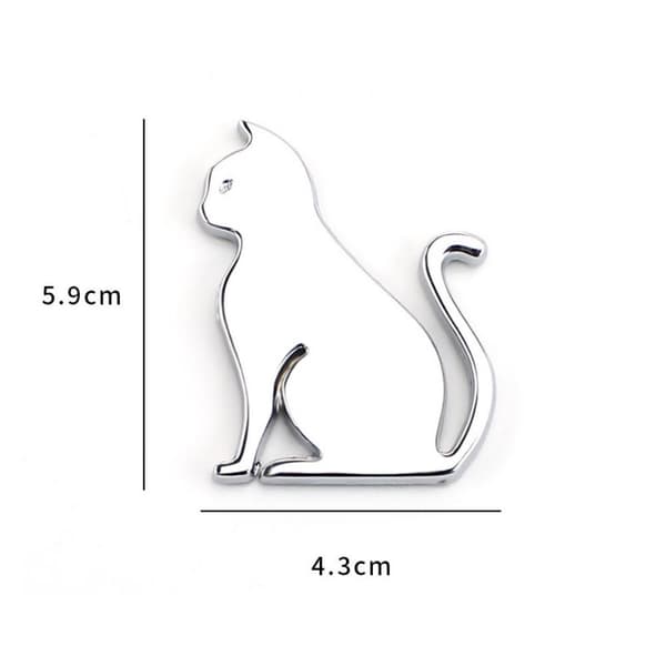 Metall Katt Sticker Bildekal Självhäftande Dekoration - Svart