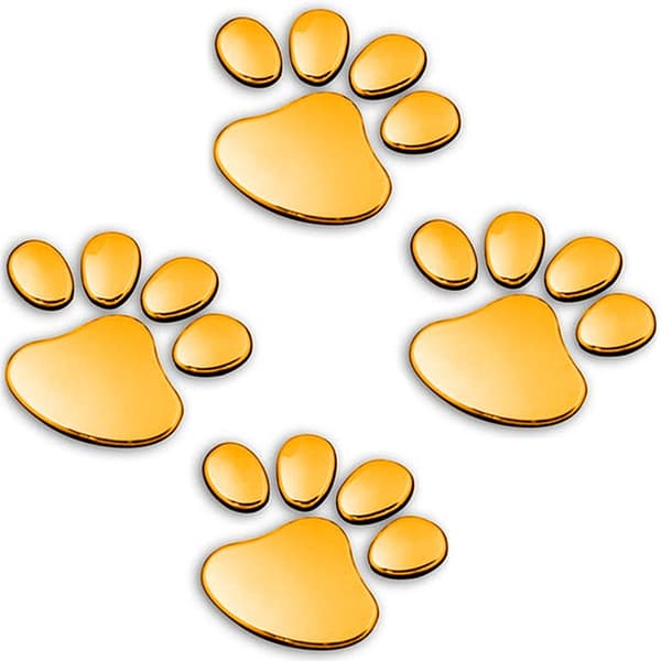 2 pack Bildekor stickers tassar hund 3D - Flera färger Guld