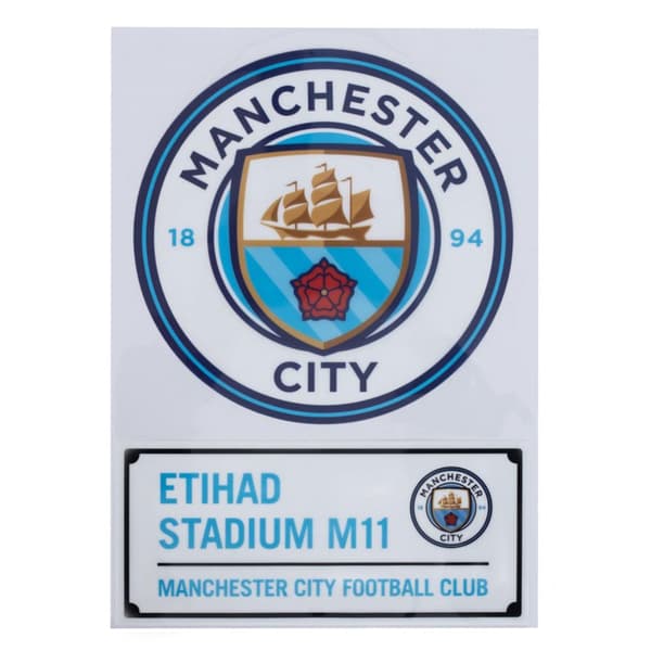 Manchester City FC A4 Car Decal Blue/White One Size
