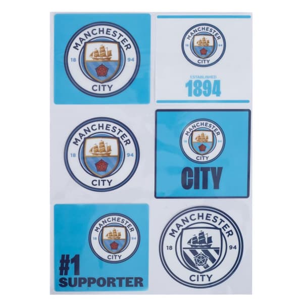 Manchester City FC Sæt med bilmærkesæt (pakke med 6) Blue/White One Size